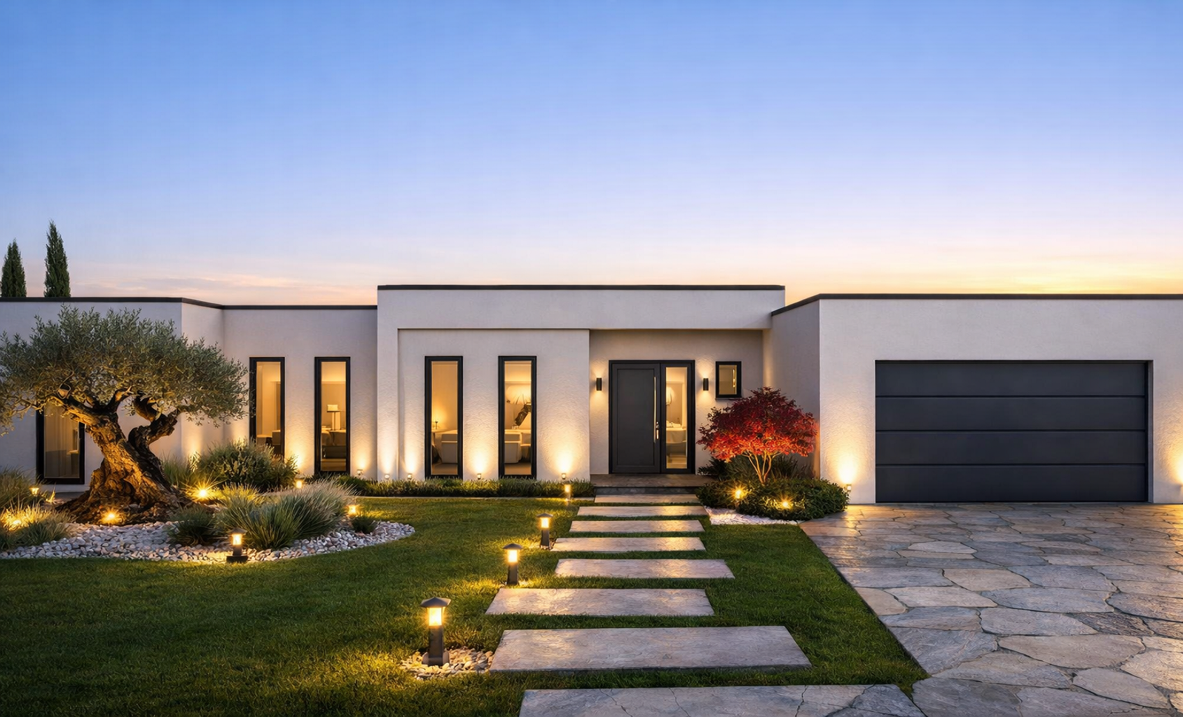 Maison contemporaine à toit-plat en Lorraine
